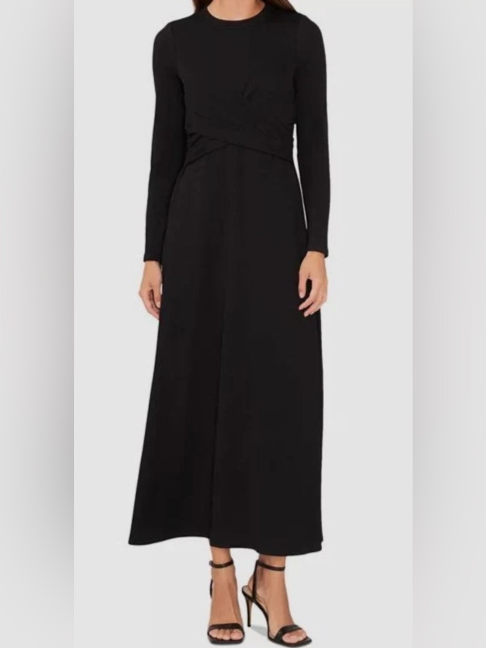 Long Sleeve Black Maxi Dress - Classic Women's Evening Dress